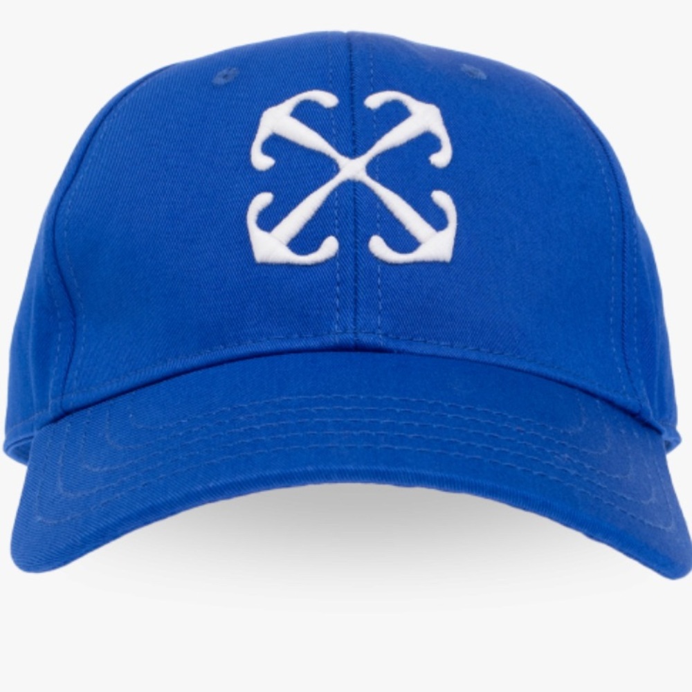 OFF WHITE ARROW DRILL LOGO BASEBALL CAP COLOR BLUE SIZE MEDIUM BRAND NEW